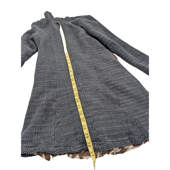 Avatar Vintage 90s Tweed Long Button Up Gray Peacoat Size JR's Extra Small - Picture 8 of 9